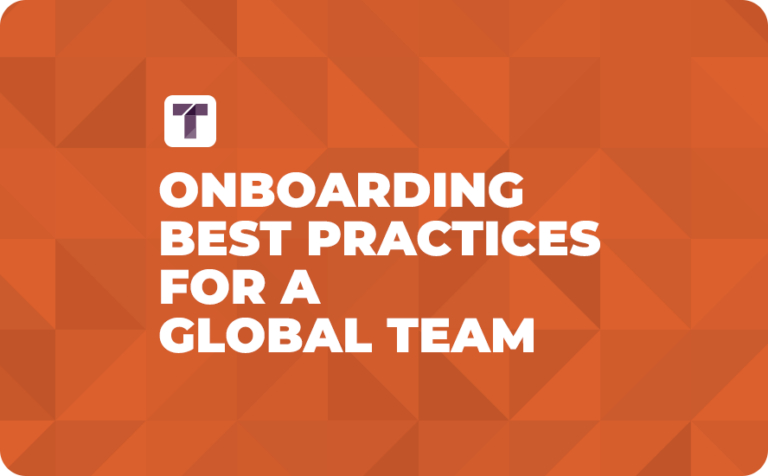 Orange Background with White TRUSS Logo and White Onboarding Best Practices For a Global Team Text