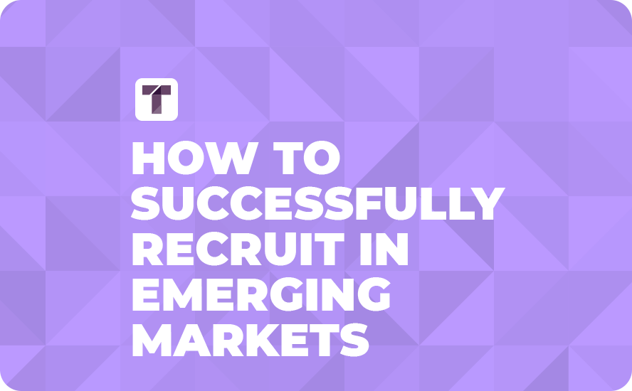 Light Purple Background with White TRUSS Logo and White How To Successfully Recruit in Emerging Markets Text