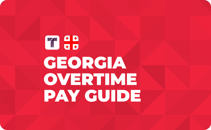 Red Background with White TRUSS Logo and Georgian Flag with White Georgia Overtime Pay Guide Text