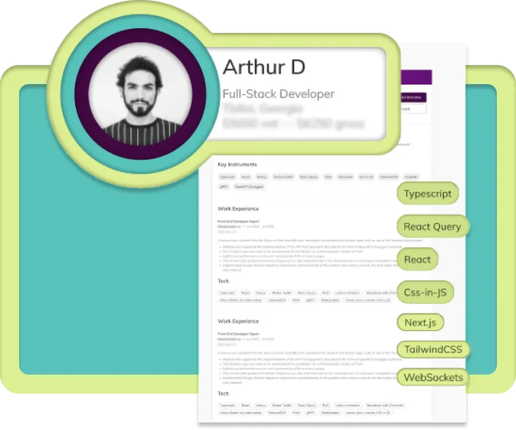 CV of a candidate called Arthur D.