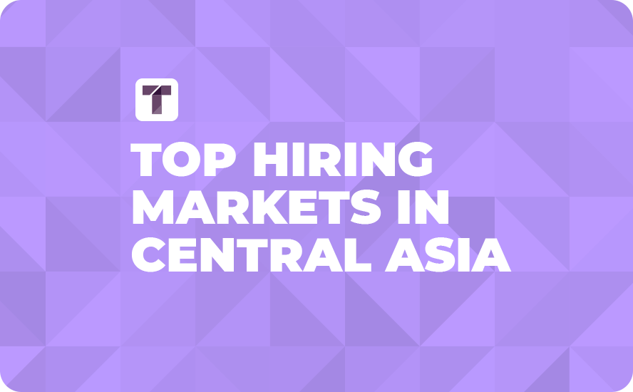 Light Purple Background with White Truss Logo and Top Hiring Markets in Central Asia Text