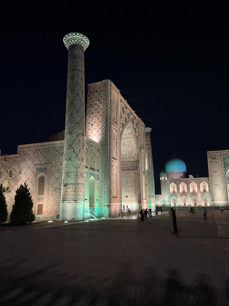 Registan in Uzbekistan at night