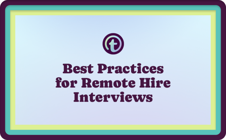 Light Blue Background with Purple Truss Logo and Best Practices for Remote Hire Interviews Text