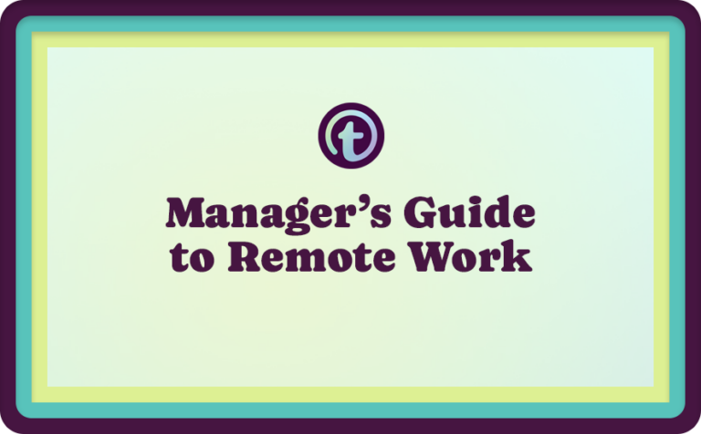 Green Background with Purple Truss Logo and Manger's Guide to Remote Work Text