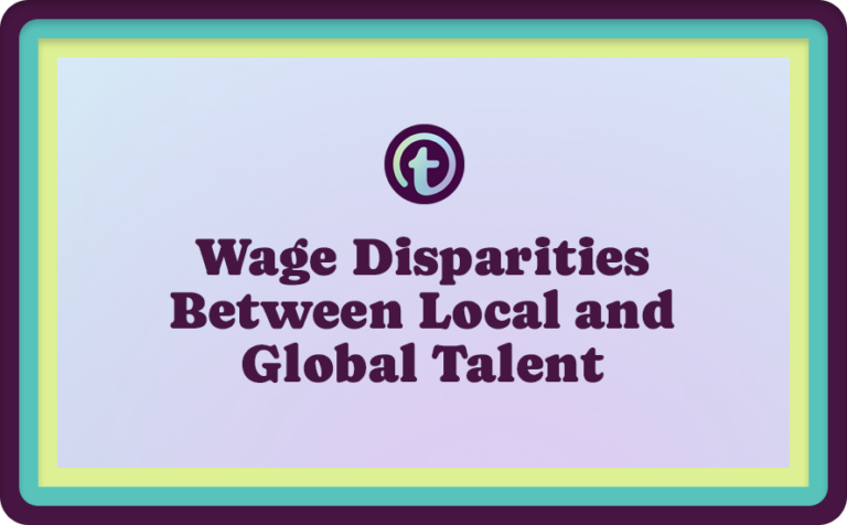 Purple Background with Purple Truss Logo and Purple Wage Disparities Between Local and Global Talent Text