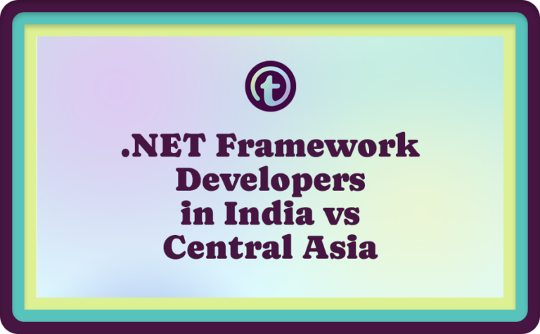 Multi-Colored Background with Purple Truss Logo and .NET Framework Developers in India vs Central Asia Text