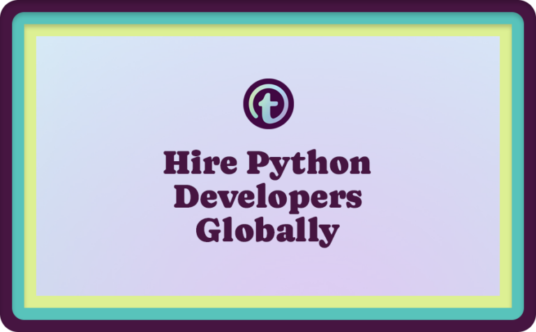 Purple Background with Purple Truss Logo and Hire Python Developers Globally Text