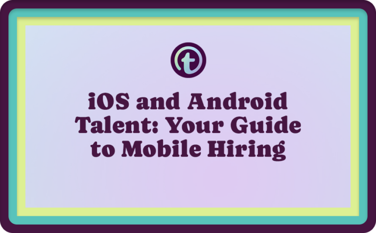 Purple Background with Purple Truss Logo and iOS and Android Talent: Your Guide to Mobile Hiring Text