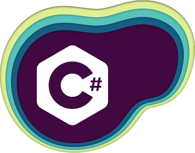 c sharp icon in a shape