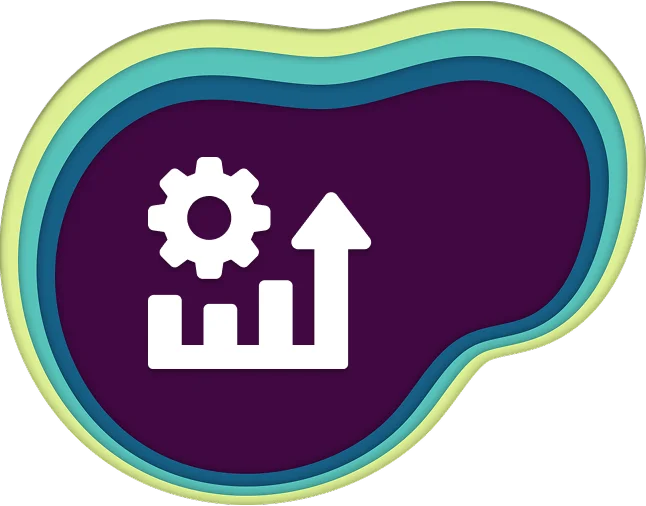 data analytics icon in a shape