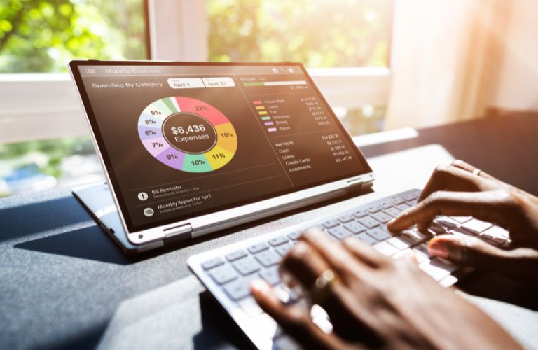 Expense Program with Graphs on a Laptop