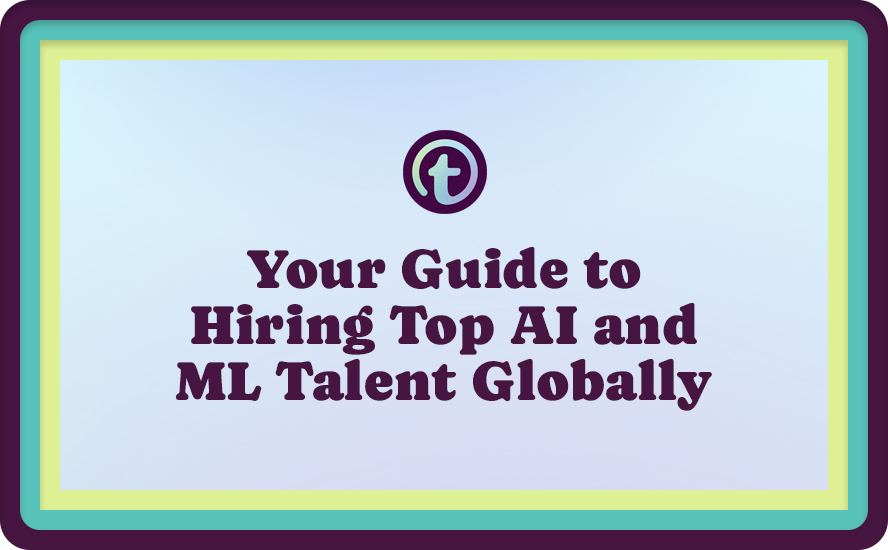 Purple Background with Purple Truss Logo and Purple Your Guide to Hiring Top AI and ML Talent Globally Text