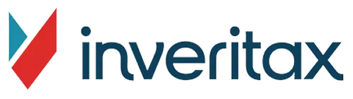Logo featuring a red and blue geometric emblem with the text "inveritax" in blue lowercase letters.